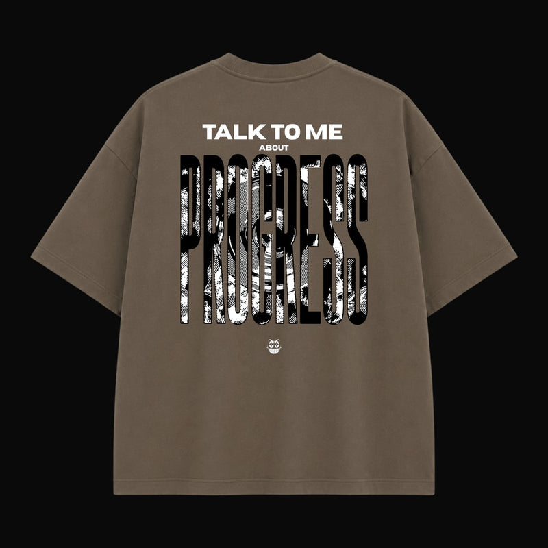 Tee "PROGRESS" (Oversized Premium) - Marrom