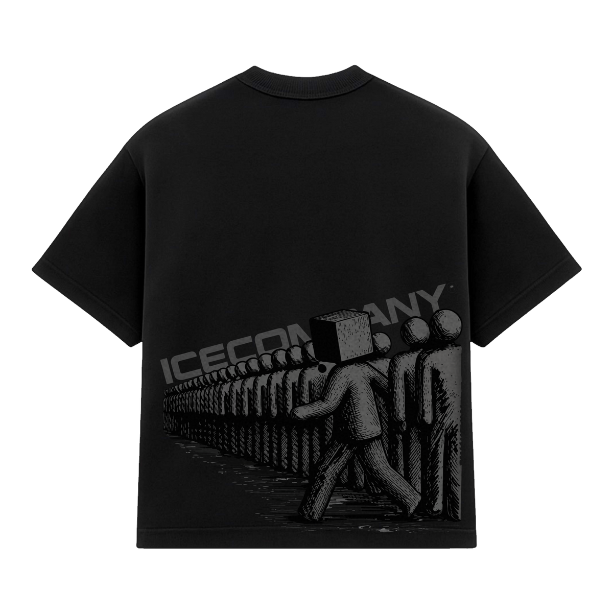 Tee "OUTLIER" (Oversized Premium) - Preta