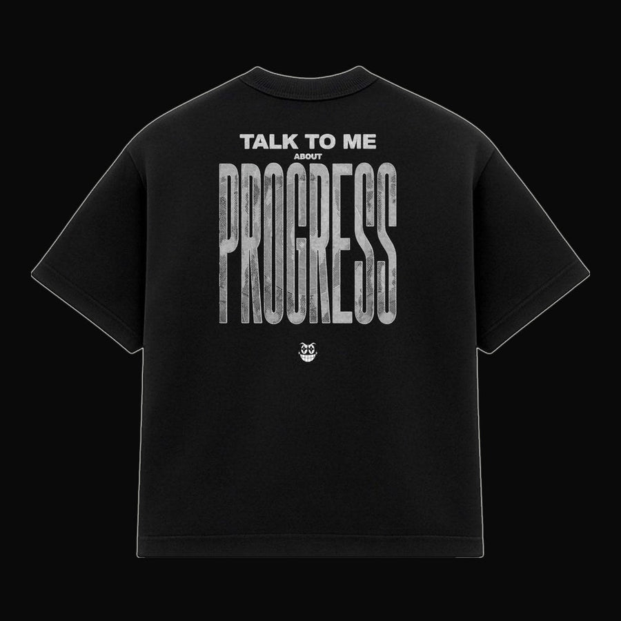 Tee "PROGRESS" (Oversized Premium) - Preta