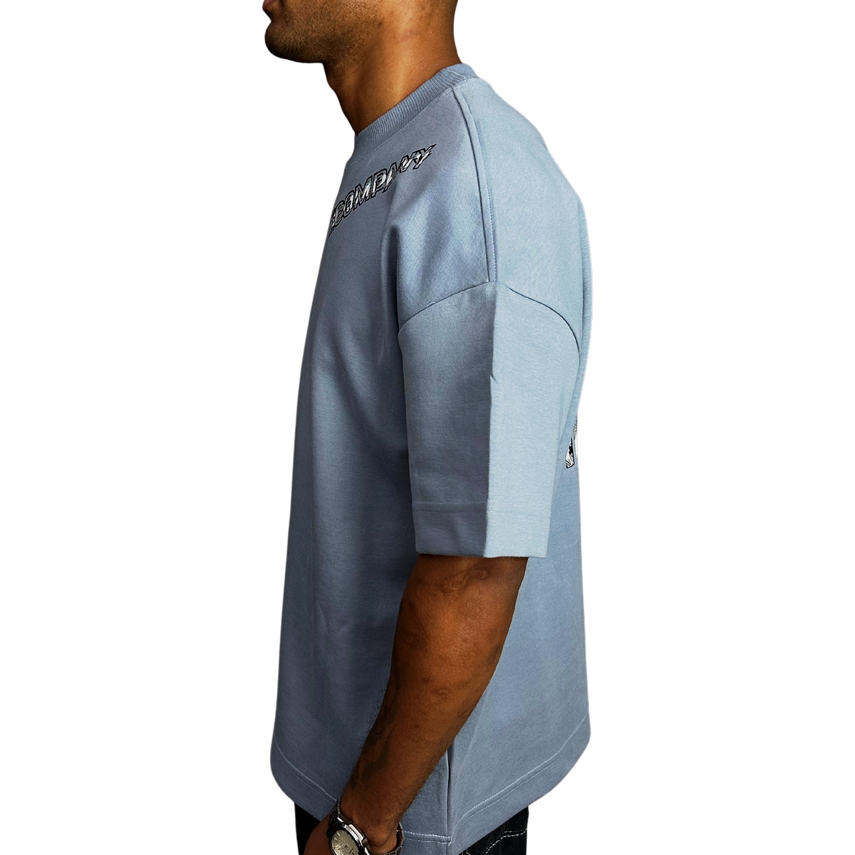 Tee PROGRESS Oversized Premium Azul Dusty, foto 3