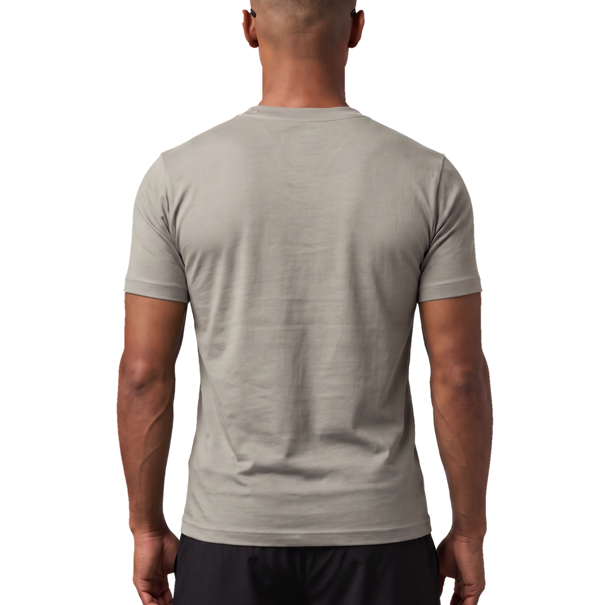 Tee Essentials Bege com modelo, foto 3