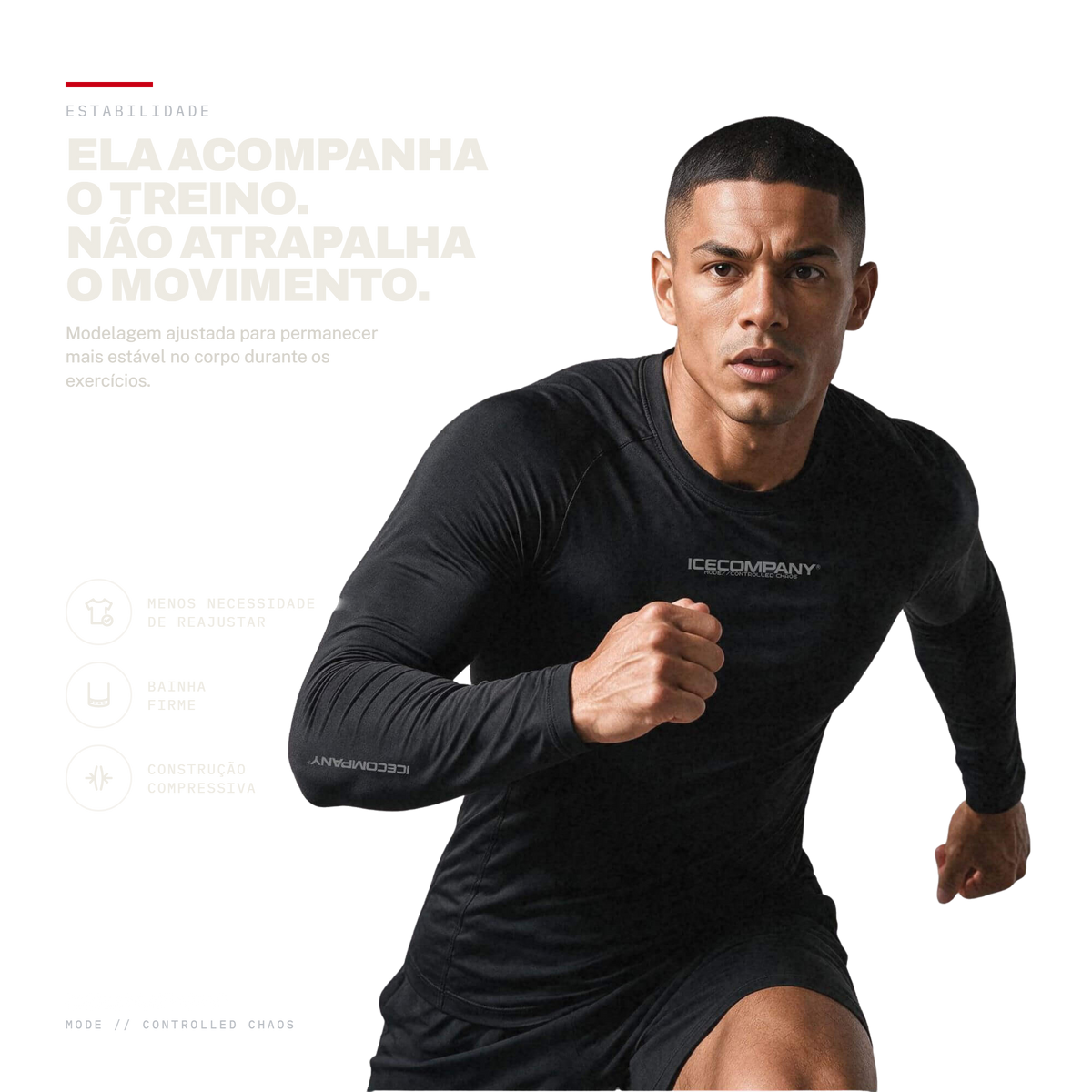 Ela acompanha o treino. Não atrapalha o movimento