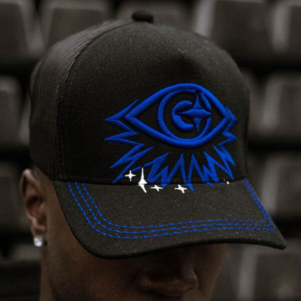Boné Trucker "EYES" - Preta / Azul